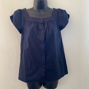 Theory Button Down Top Blue Size S